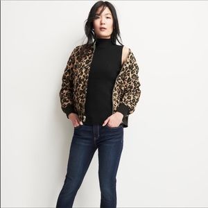 Reversible Bomber Jacket Black/Leopard